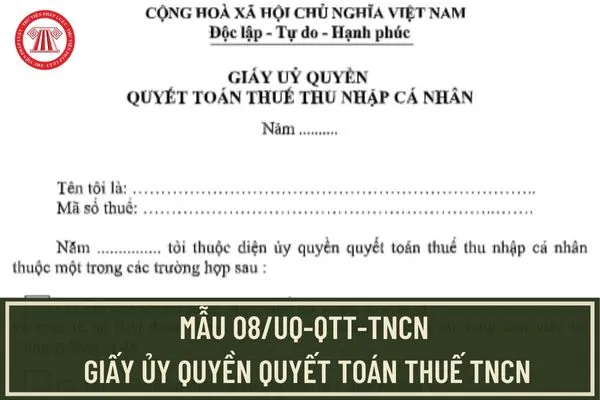 Giấy ủy quyền quyết toán thuế TNCN