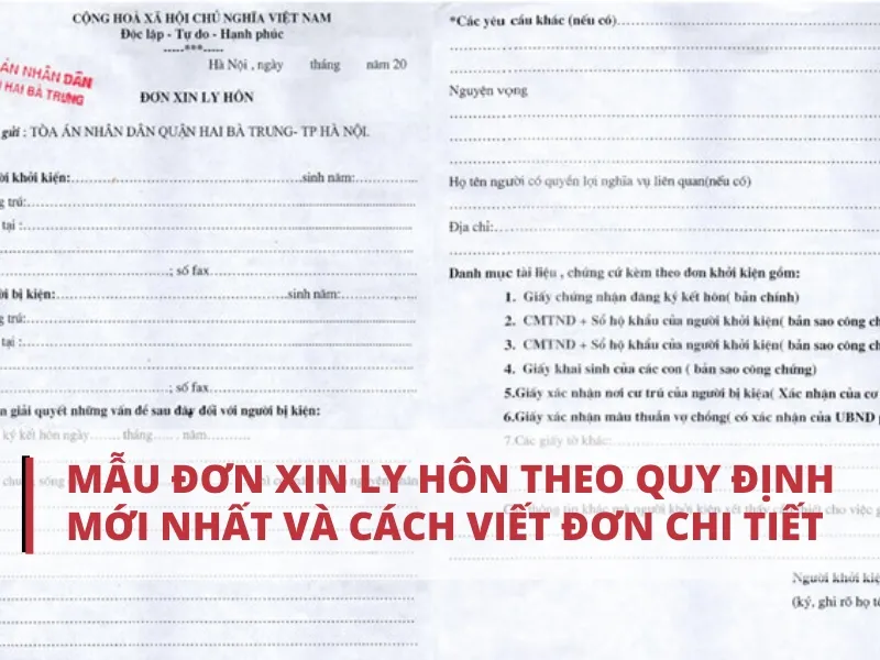 Hướng dẫn điền đơn ly hôn