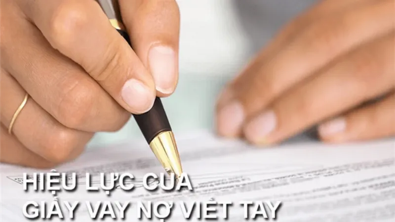 Giấy vay tiền viết tay có chữ ký